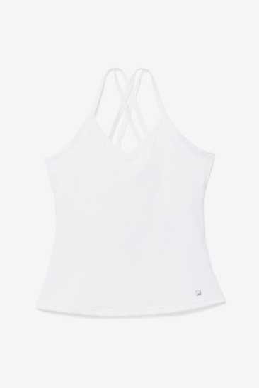 Fila Femme Back Court Cami Tank 100 Blanche / Wild Lime Fila France EIM-248093